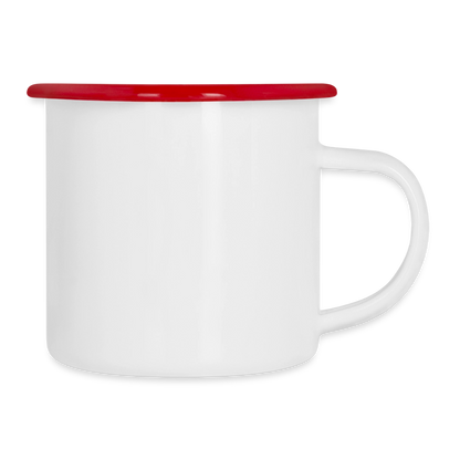Emaille-Tasse 300ml - personalisierbar - Weiß/Rot
