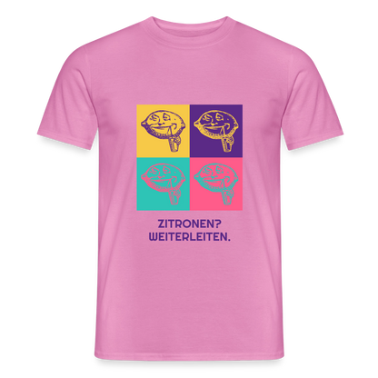 Zitronen? Weiterleiten. Pop-Art-Motiv Motiv-T-Shirt für Männer, Farbe Pink
