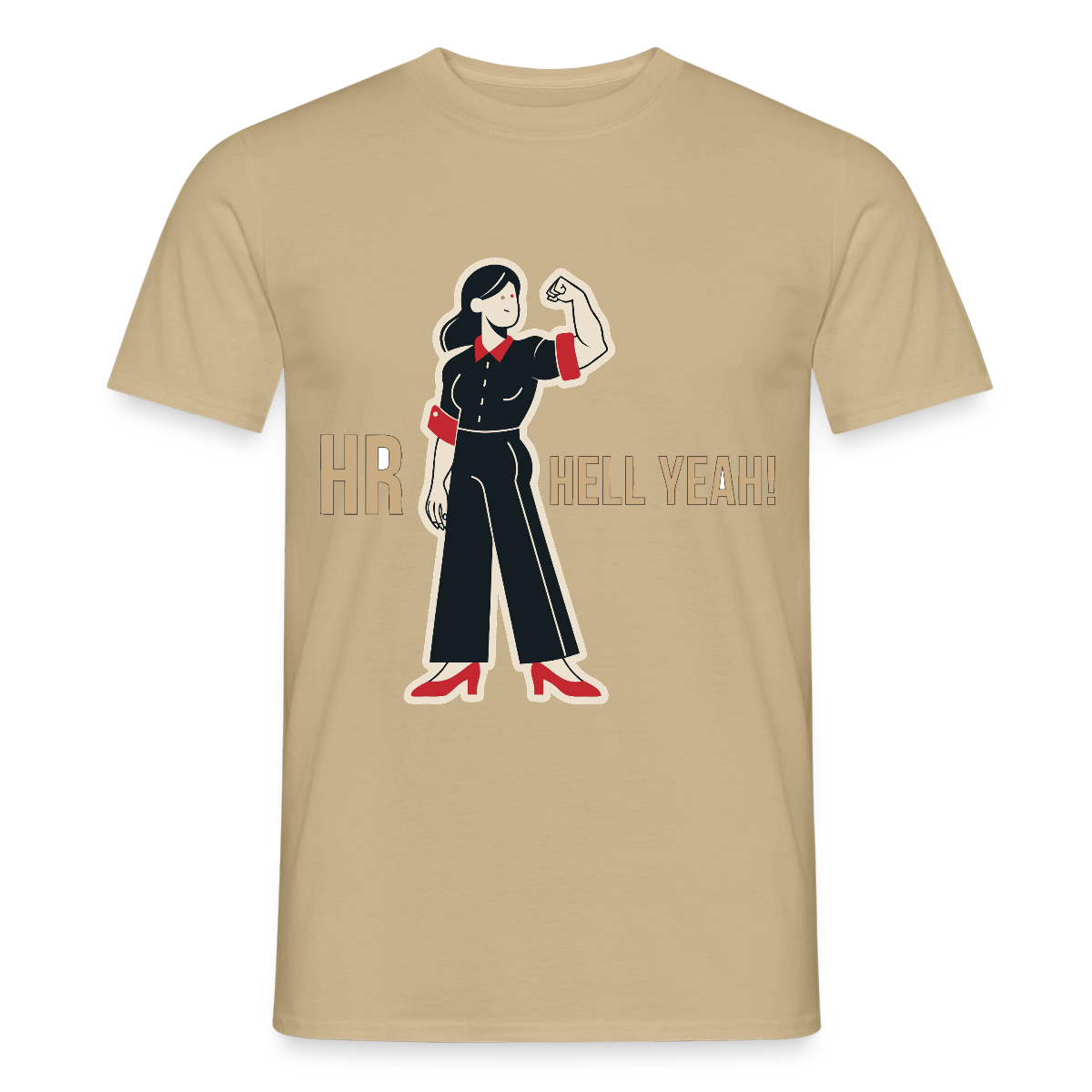 HR. Hell yeah! Motiv-T-Shirt für Männer, Farbe Sandbeige