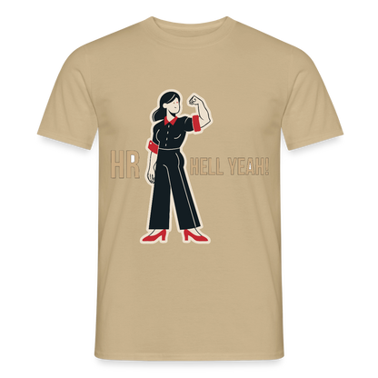 HR. Hell yeah! Motiv-T-Shirt für Männer, Farbe Sandbeige