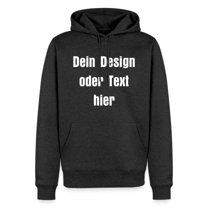 Männer Premium Hoodie - personalisierbare Vorder- und Rückseite - Anthrazit meliert