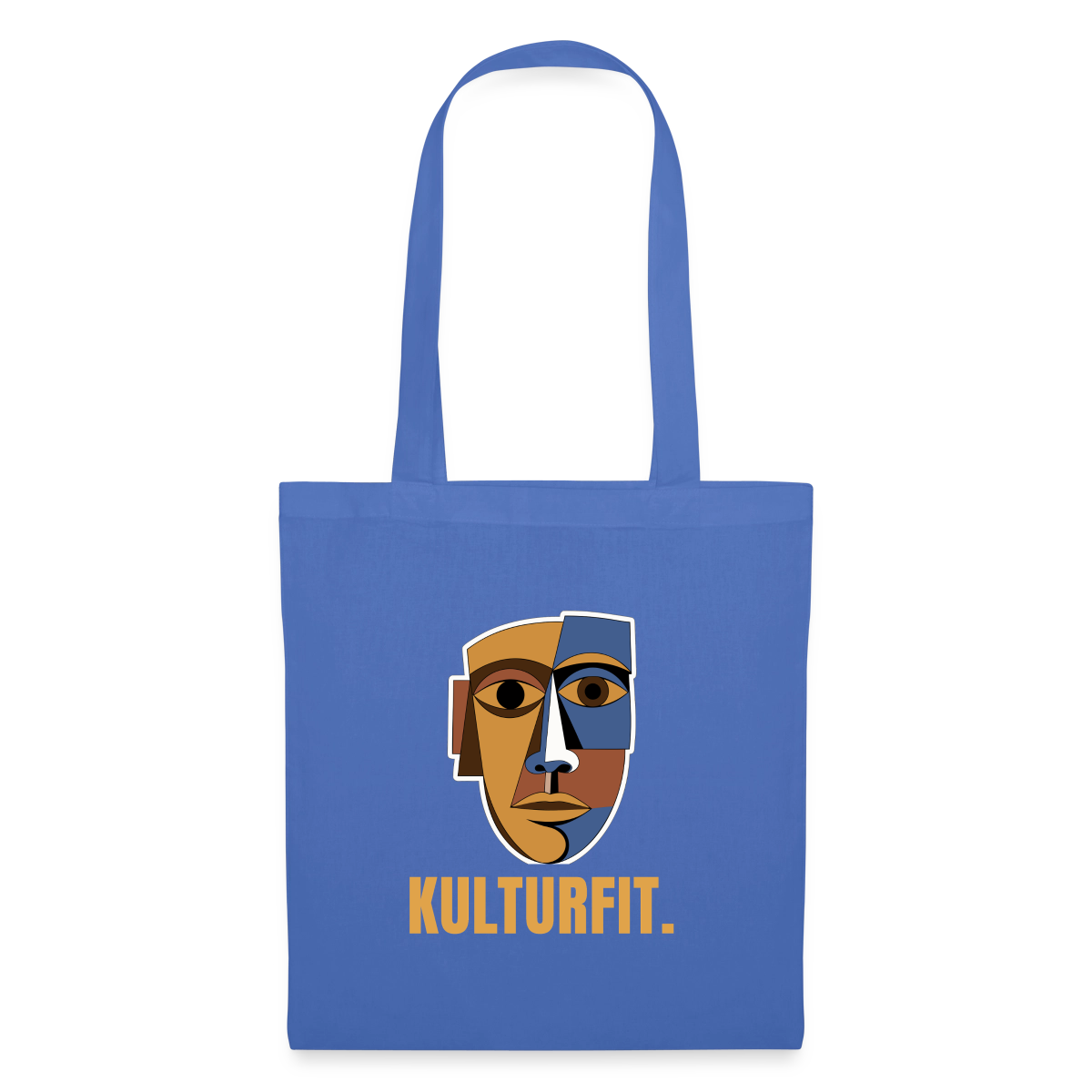 Kulturfit. Kubismus-Motiv Stoffbeutel, Farbe Hellblau