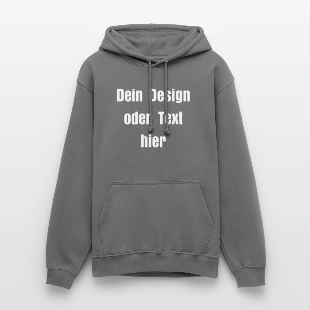Unisex Hoodie - personalisierbare Vorder- und Rückseite - Mittelgrau