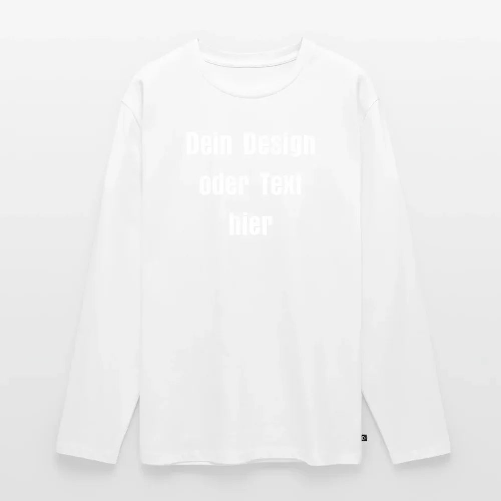 Männer Premium Bio Langarmshirt - personalisierbare Vorder- und Rückseite - Weiß