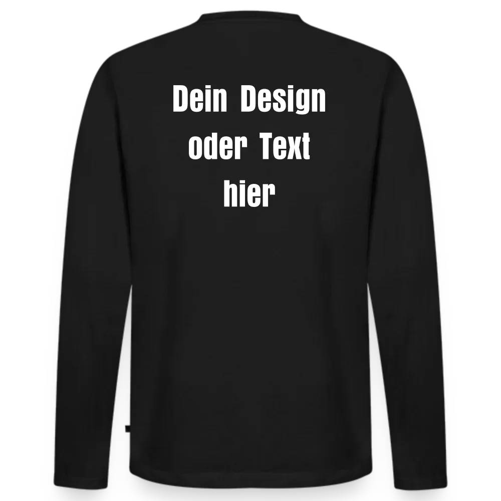 Männer Premium Bio Langarmshirt - personalisierbare Vorder- und Rückseite - Schwarz