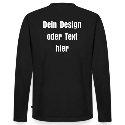 Männer Premium Bio Langarmshirt - personalisierbare Vorder- und Rückseite - Schwarz
