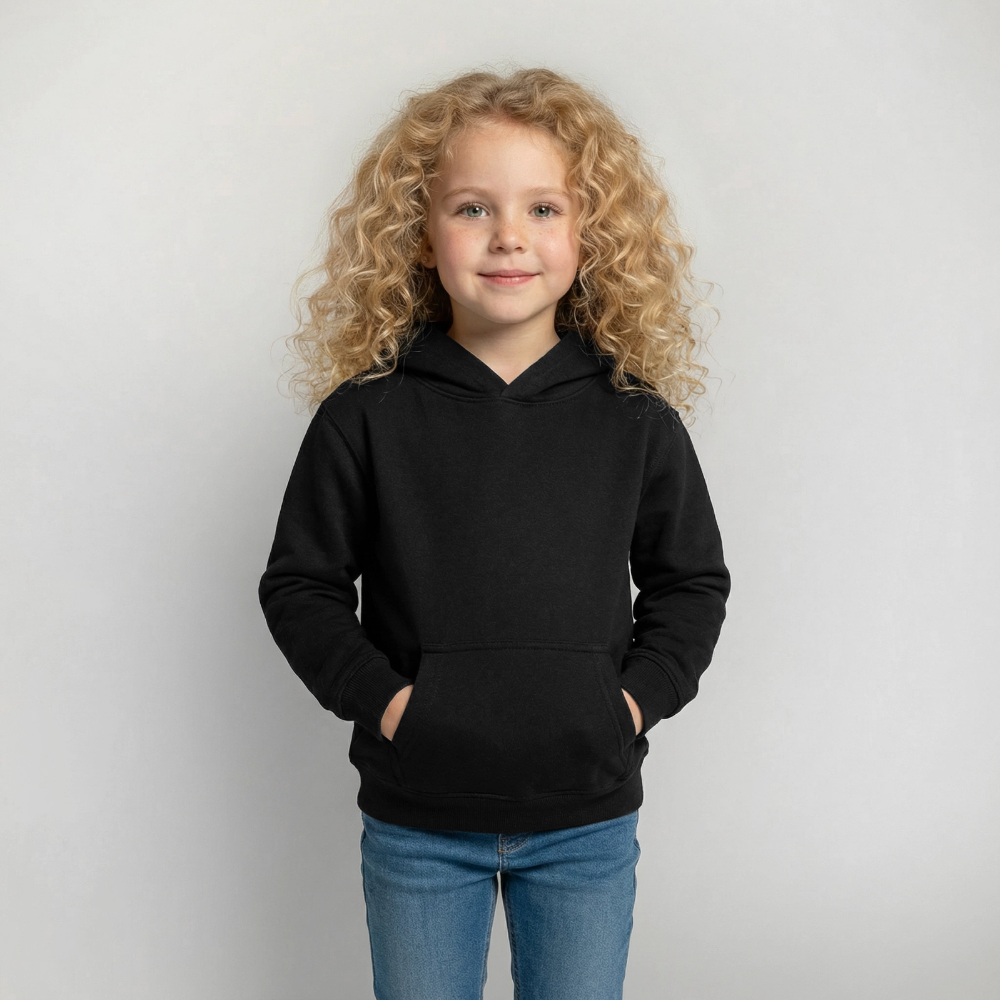 Kinder Hoodie - personalisierbare Vorder- und Rückseite - Schwarz