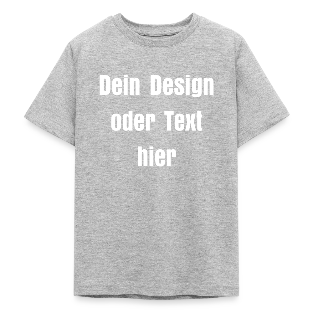 Teenager T-Shirt - personalisierbare Vorder- und Rückseite - Grau meliert