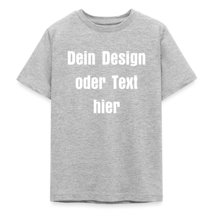 Teenager T-Shirt - personalisierbare Vorder- und Rückseite - Grau meliert