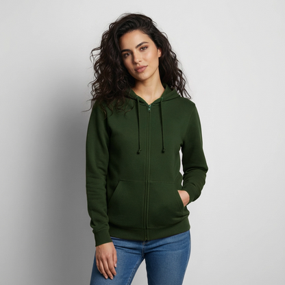 Unisex Kapuzenjacke - personalisierbare Vorder- und Rückseite - Forstgrün 
