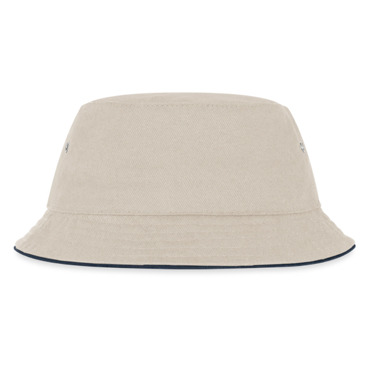 Kinder Bucket Hat - personalisierbar - Natur/Navy