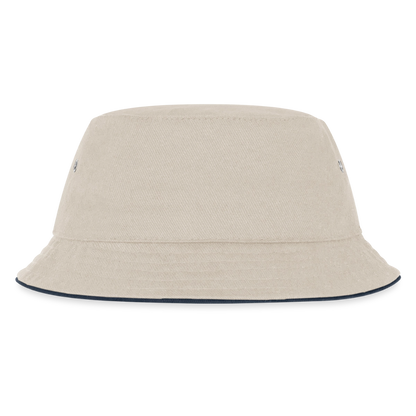 Kinder Bucket Hat - personalisierbar - Natur/Navy
