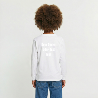 Teenager Premium Langarmshirt - personalisierbare Vorder- und Rückseite - Weiß