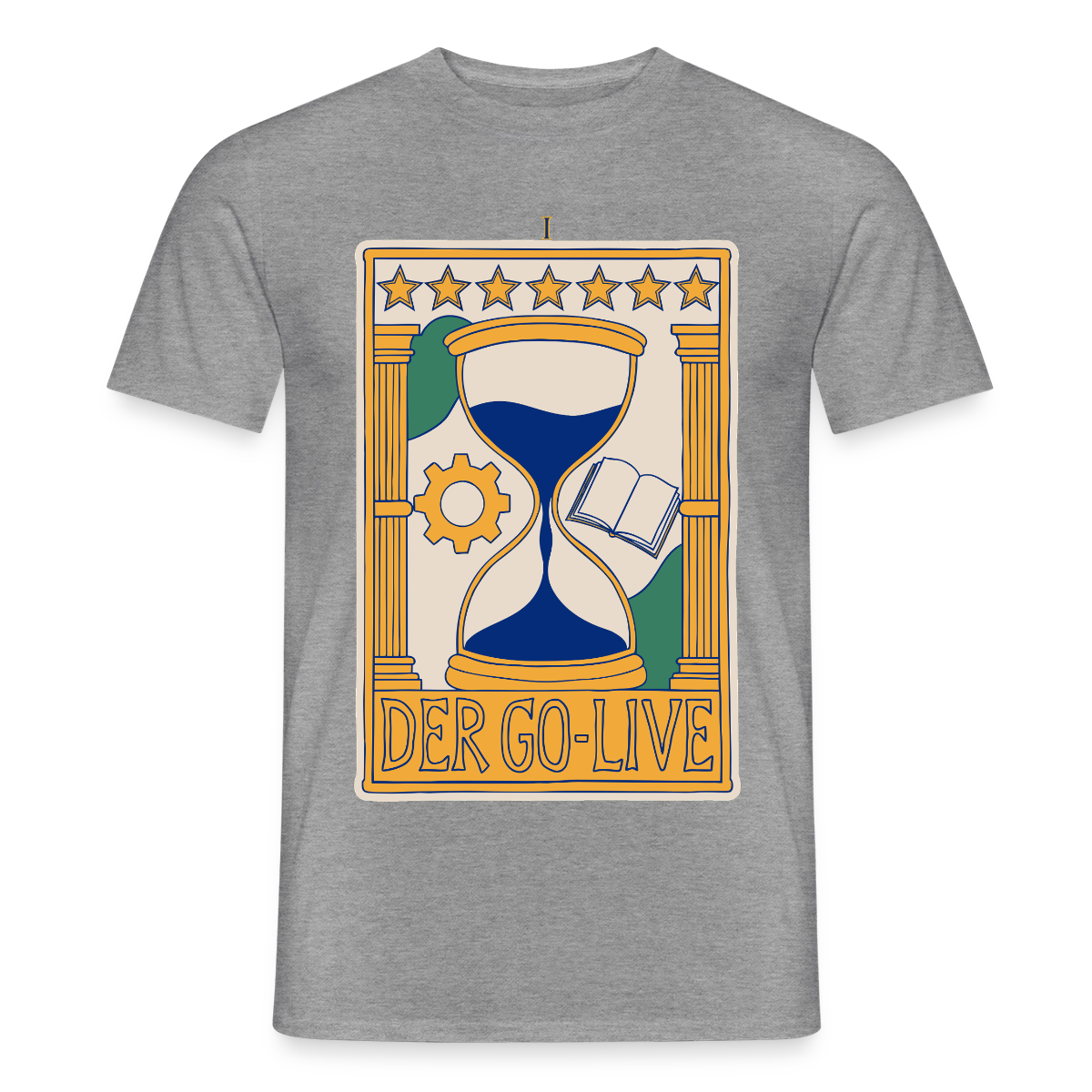Der Go-Live. Tarot-Motiv Motiv-T-Shirt für Männer, Farbe Graphit meliert