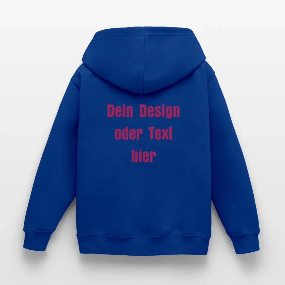 Kinder Hoodie - personalisierbare Vorder- und Rückseite - Royalblau