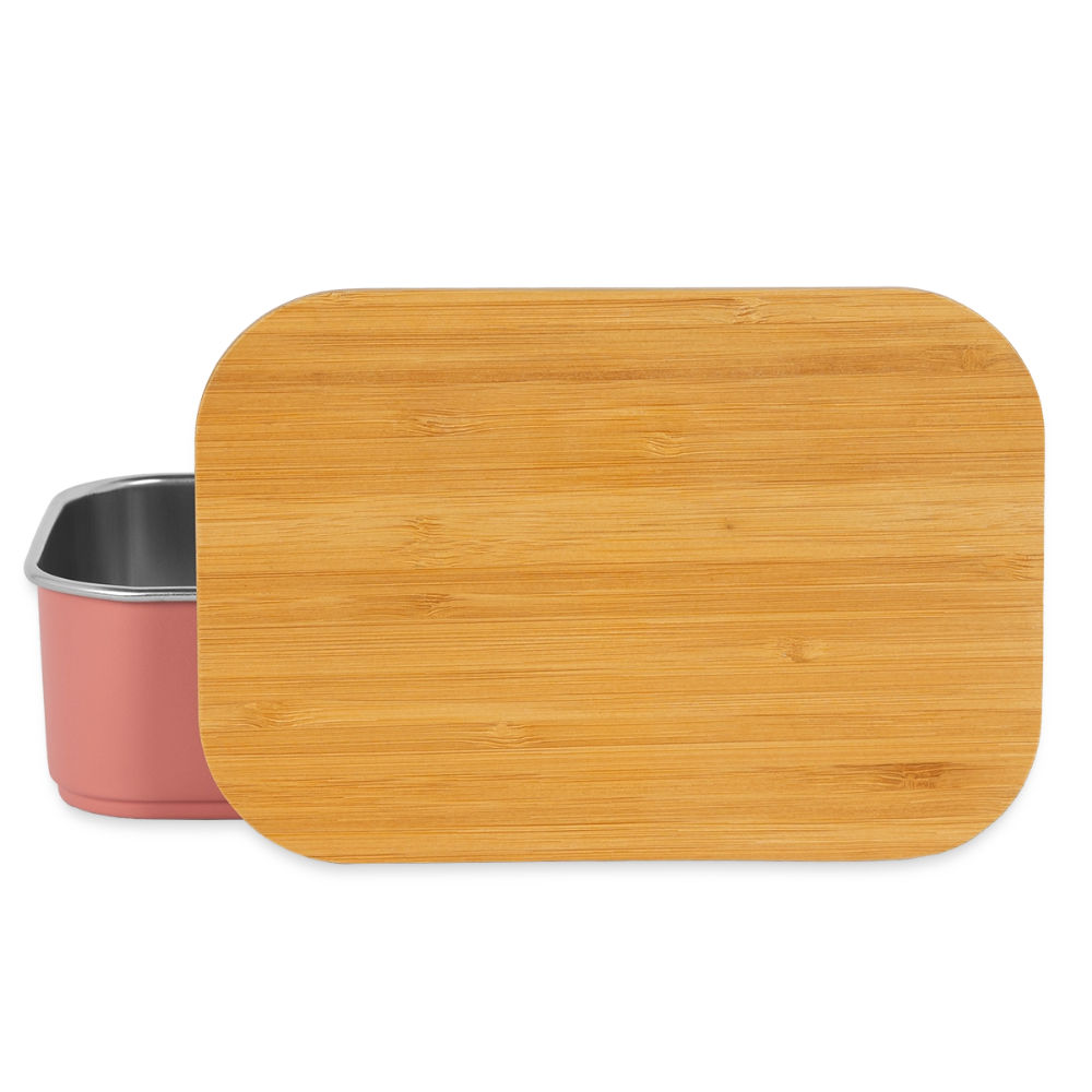 Lunch Box mit Bambusdeckel - personalisierbar - Hellrosa