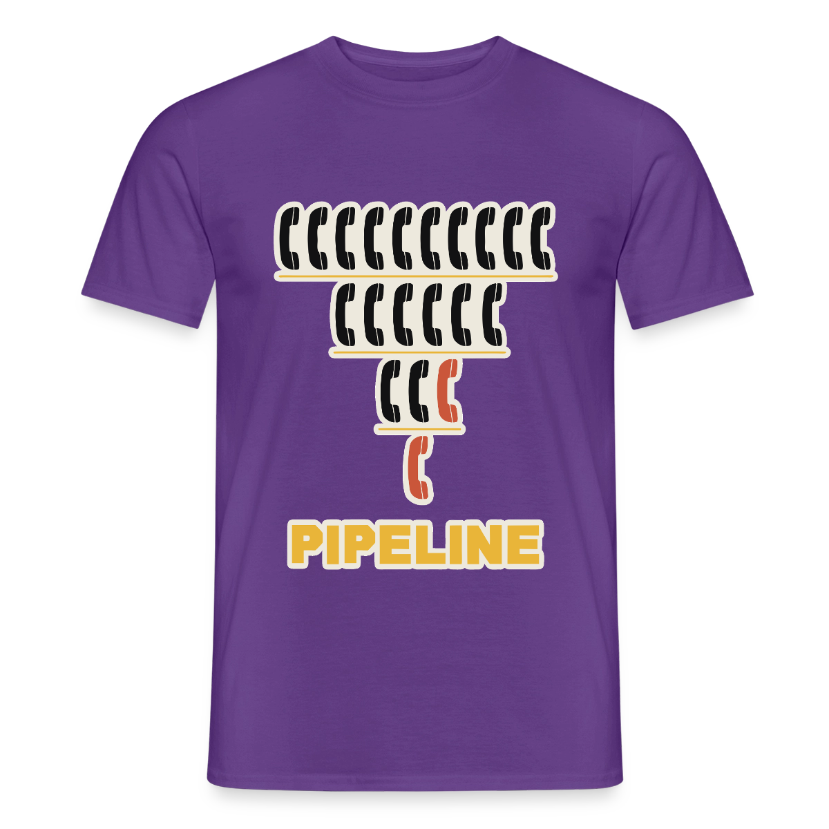 Pipeline. Isotype-Motiv Motiv-T-Shirt für Männer, Farbe Lila