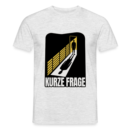 "Kurze Frage. Film-noir-Motiv" Motiv-T-Shirt für Männer, Farbe Grau meliert