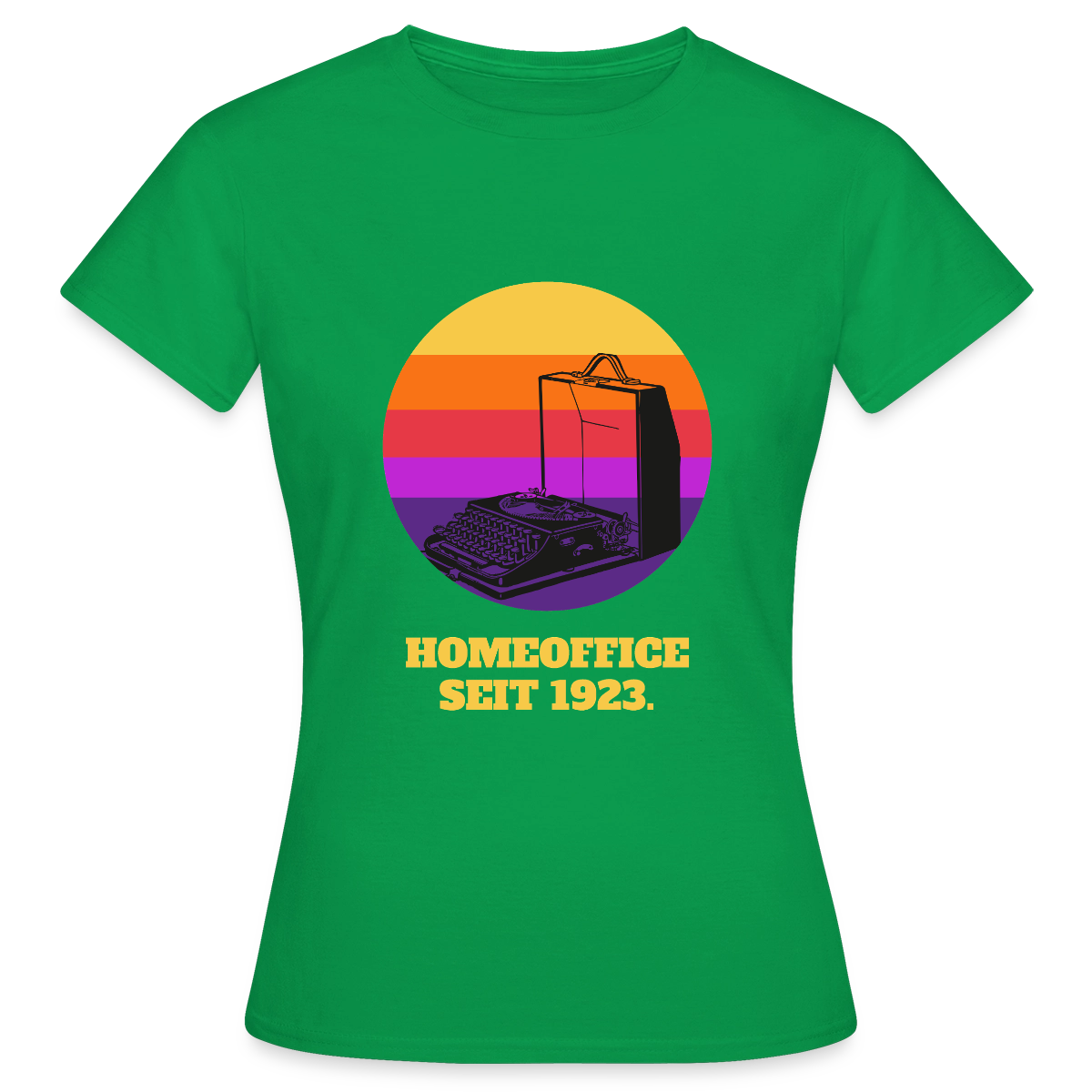 Homeoffice seit 1923 Motiv-T-Shirt für Frauen, Farbe Kelly Green