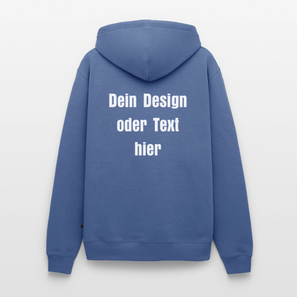 Männer Premium Hoodie - personalisierbare Vorder- und Rückseite - Taubenblau