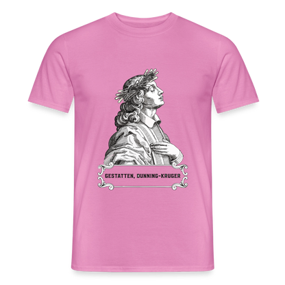 "Gestatten, Dunning-Kruger. Kupferstich-Motiv" Motiv-T-Shirt für Männer, Farbe Pink