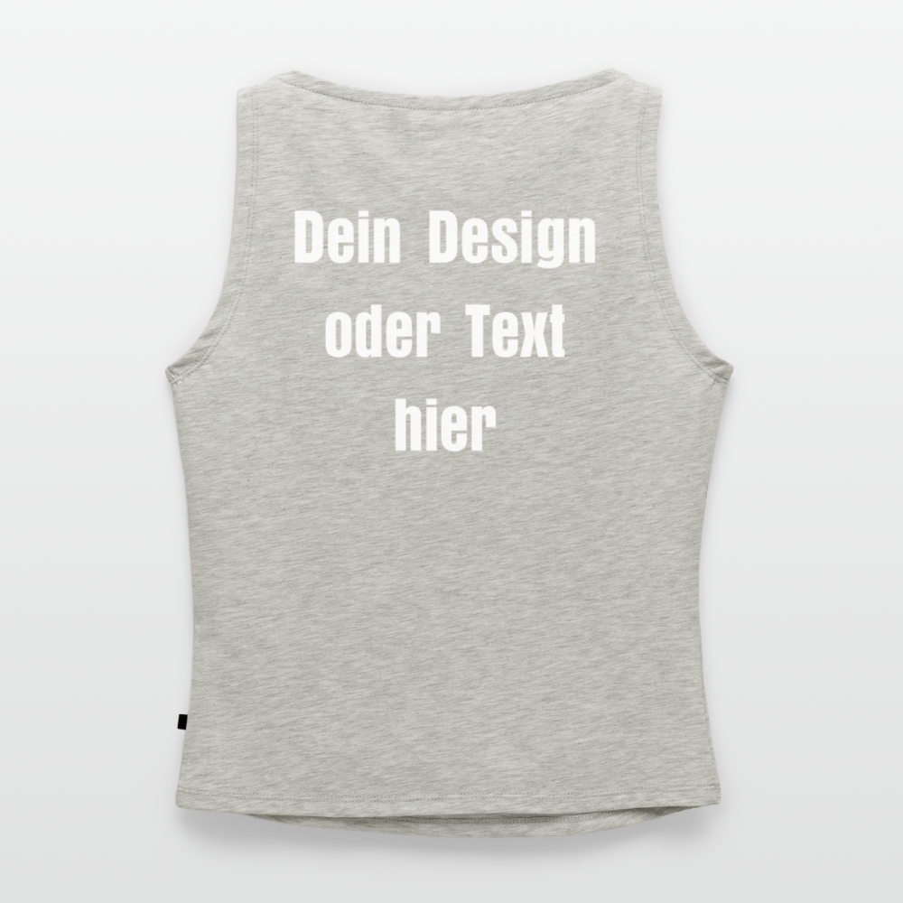 Frauen Tank Top mit U-Boot-Ausschnitt - personalisierbar - Grau meliert