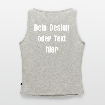Frauen Tank Top mit U-Boot-Ausschnitt - personalisierbar - Grau meliert