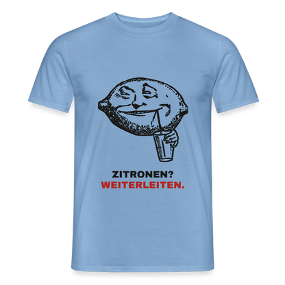 "Zitronen? Weiterleiten." Motiv-T-Shirt für Männer, Farbe Carolina Blue