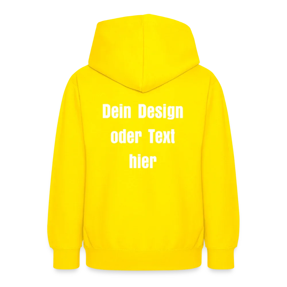 Teenager Hoodie - personalisierbare Vorder- und Rückseite - Gelb