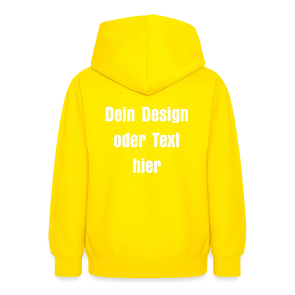 Teenager Hoodie - personalisierbare Vorder- und Rückseite - Gelb