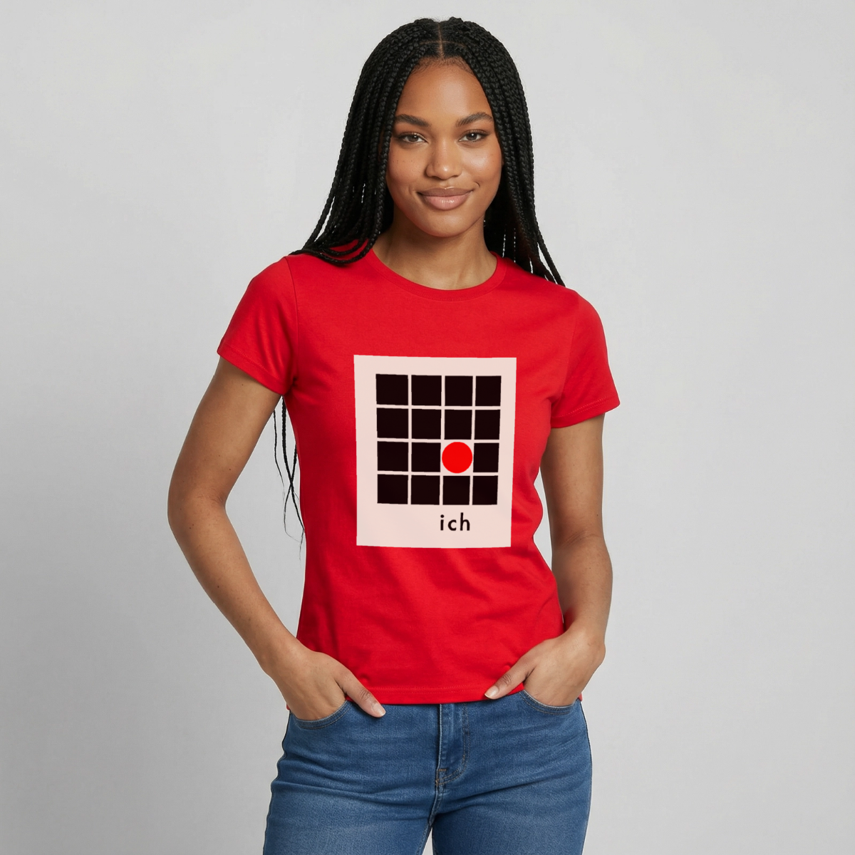 Ich bin die Ausnahme. Motiv-T-Shirt für Frauen, Farbe Rot, Model