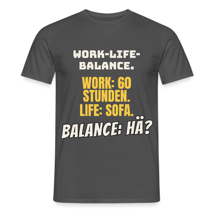 Balance: hä? Motiv-T-Shirt für Männer, Farbe Anthrazit