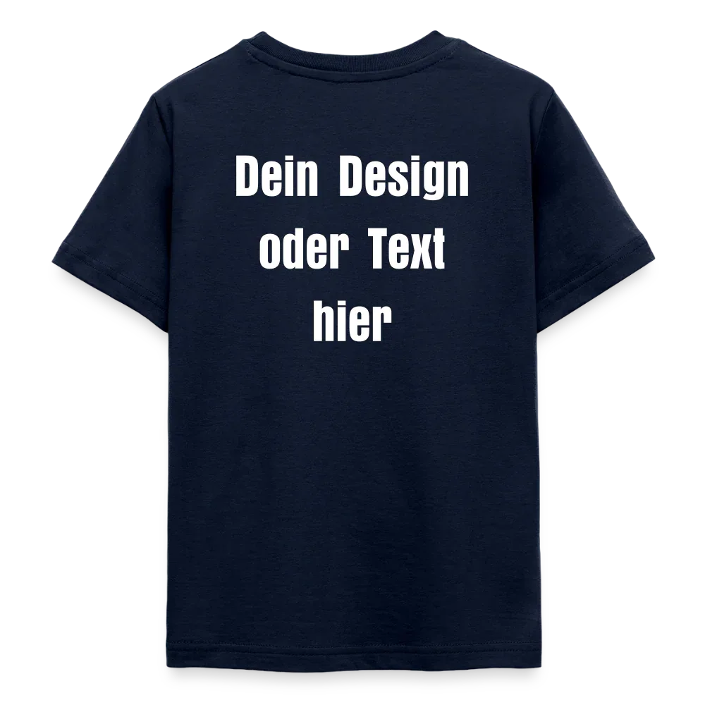 Teenager T-Shirt - personalisierbare Vorder- und Rückseite - Navy
