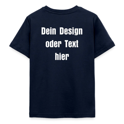 Teenager T-Shirt - personalisierbare Vorder- und Rückseite - Navy