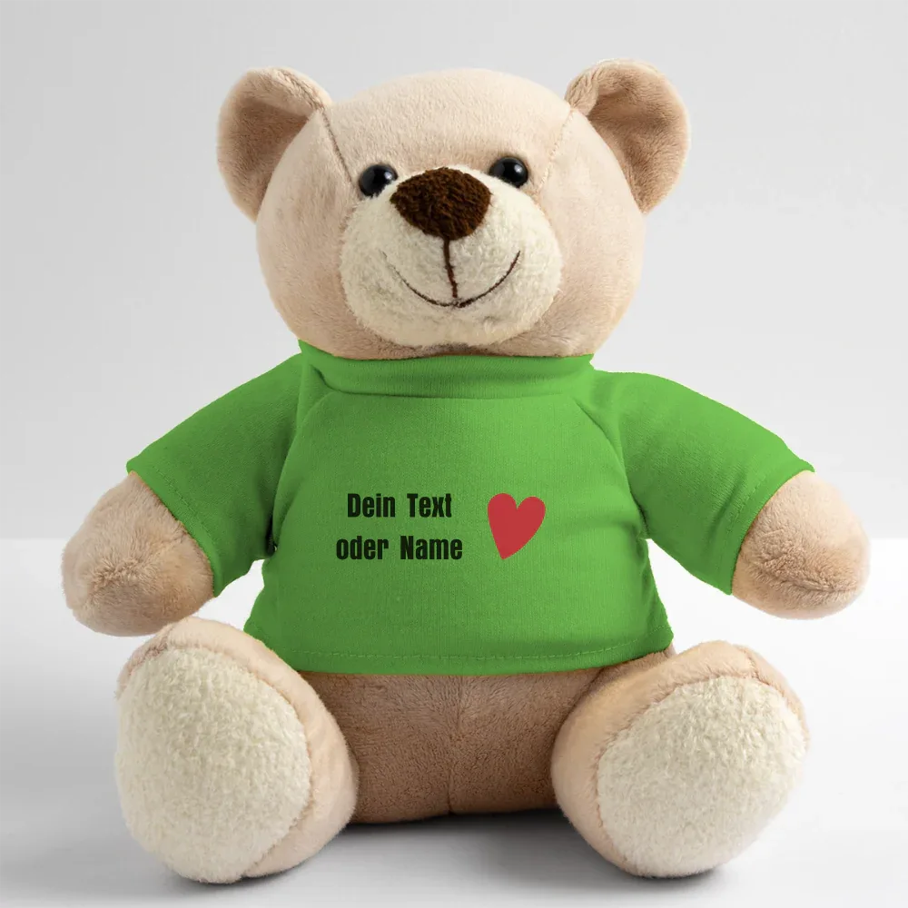Teddy "Valentine" - personalisierbarer Text oder Name - Hellgrün