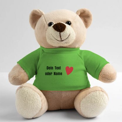 Teddy "Valentine" - personalisierbarer Text oder Name - Hellgrün