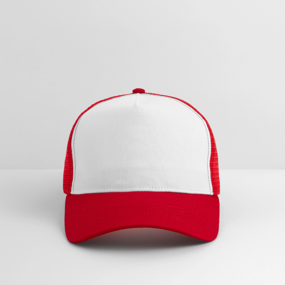 Trucker Cap - personalisierbar - Weiß/Rot