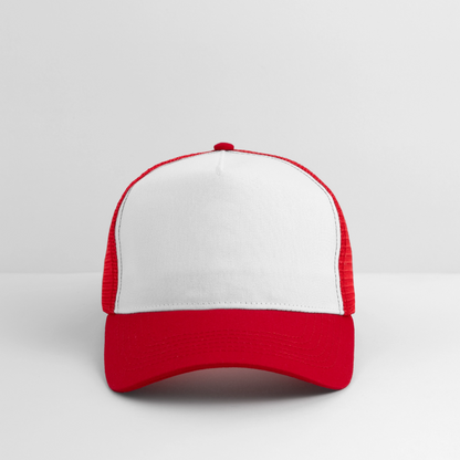 Trucker Cap - personalisierbar - Weiß/Rot
