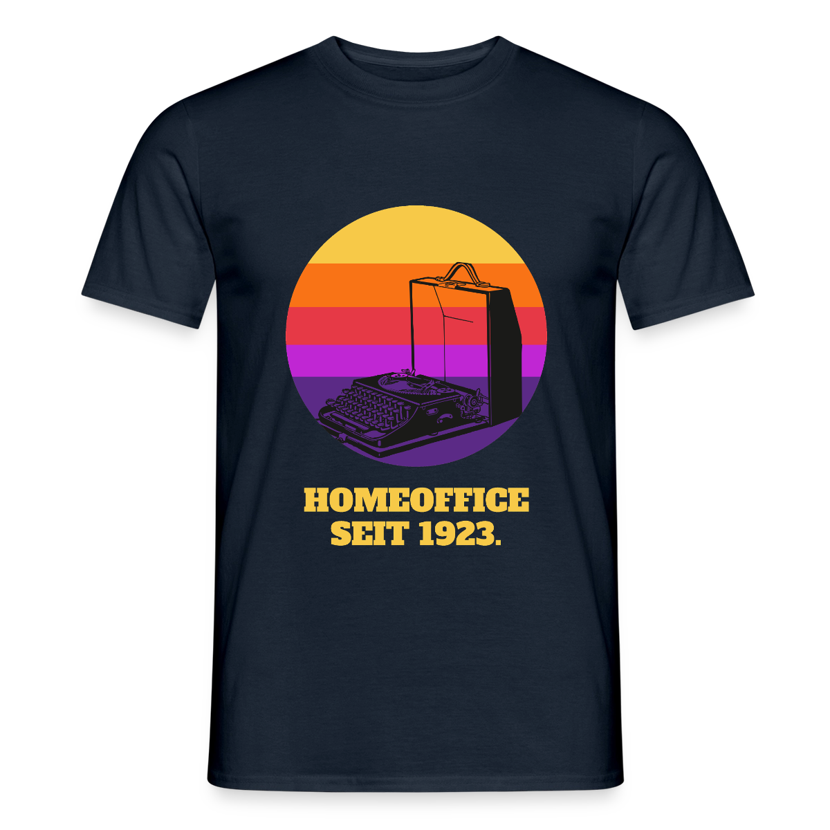 Homeoffice seit 1923 Motiv-T-Shirt für Männer, Farbe Navy