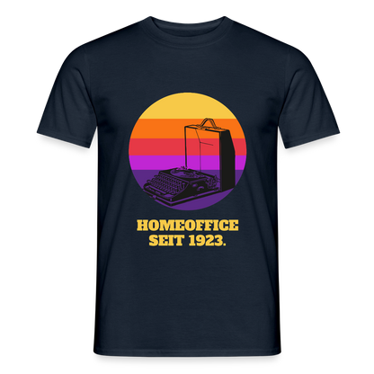 Homeoffice seit 1923 Motiv-T-Shirt für Männer, Farbe Navy
