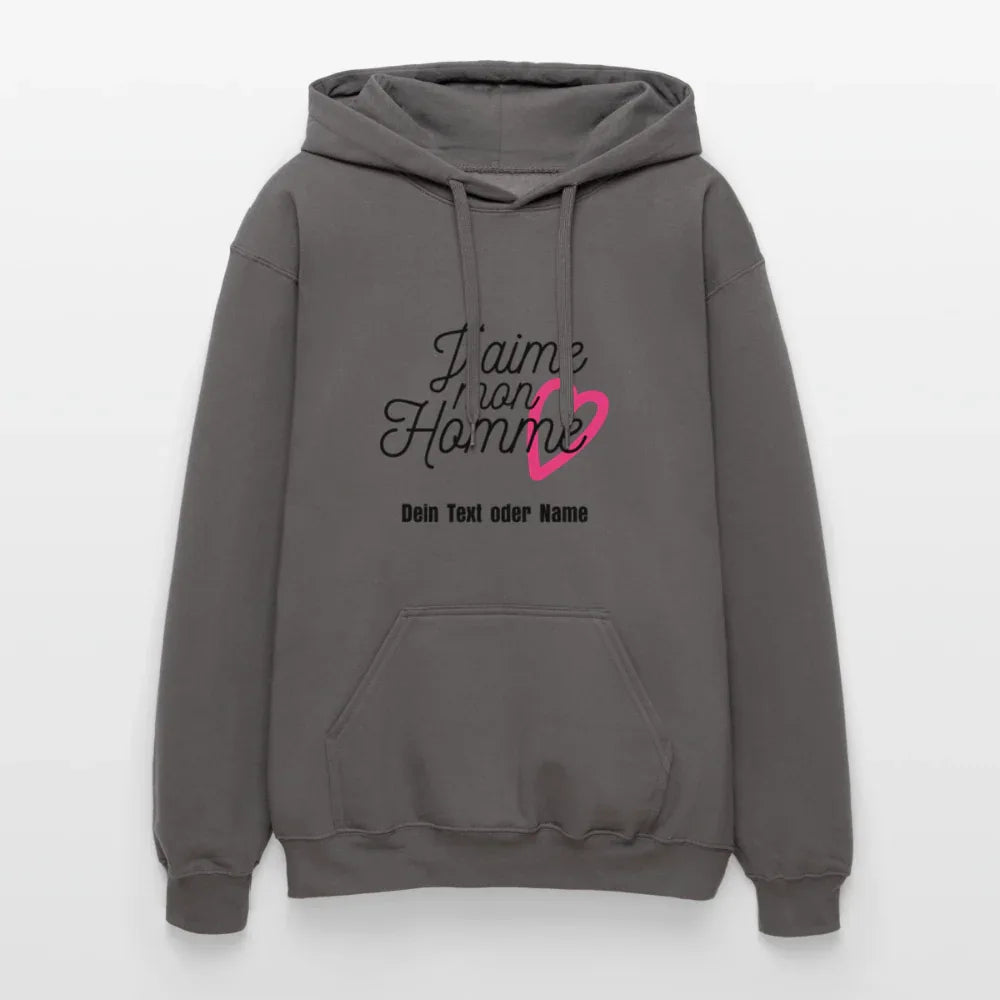 Kuschel-Hoodie "Valentine" für Frauen – personalisierbar & weich - Dunkelgrau