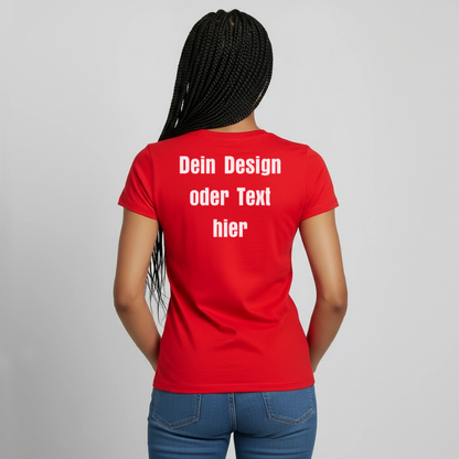 Frauen T-Shirt - personalisierbare Vorder- und Rückseite - Rot