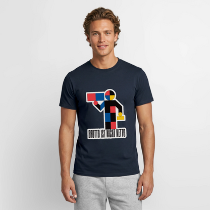 "Brutto ist nicht Netto. Bauhaus-Motiv" Motiv-T-Shirt für Männer, Farbe Navy