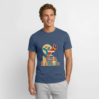"In Rente. Nicht erreichbar. Midcentury-Motiv" Motiv-T-Shirt für Männer, Farbe Dunkles Denimblau