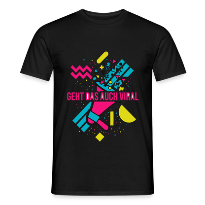 Geht das auch viral? Memphis-Motiv Motiv-T-Shirt für Männer, Farbe Schwarz