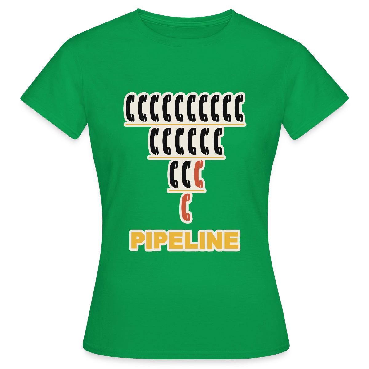 Pipeline. Isotype-Motiv Motiv-T-Shirt für Frauen, Farbe Kelly Green