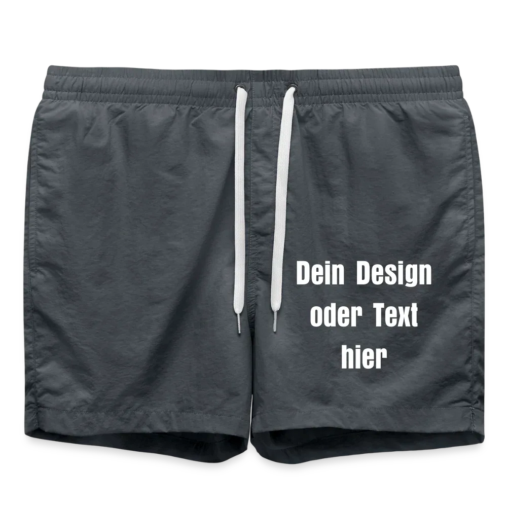 Badeshorts - personalisierbare Vorder- und Rückseite - Anthrazit