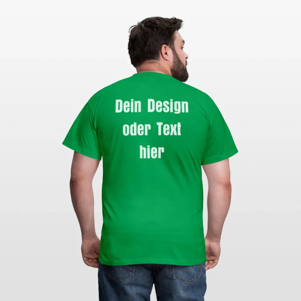 Männer T-Shirt - personalisierbare Vorder- und Rückseite - Kelly Green