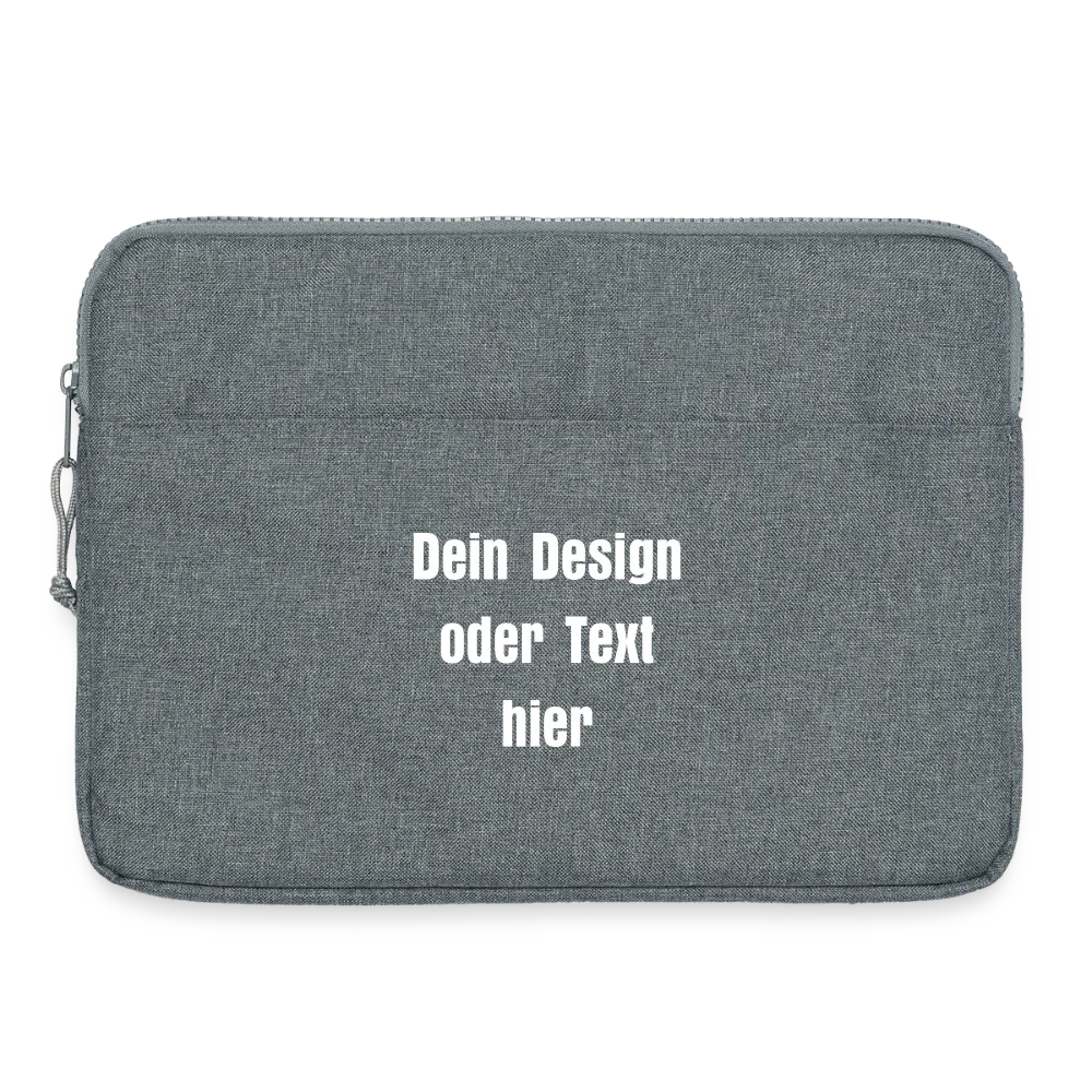 Laptoptasche passend für bis zu 15 Zoll Laptopgröße - personalisierbar - Grau meliert