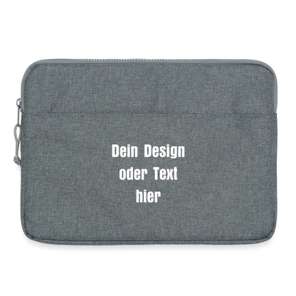 Laptoptasche passend für bis zu 15 Zoll Laptopgröße - personalisierbar - Grau meliert
